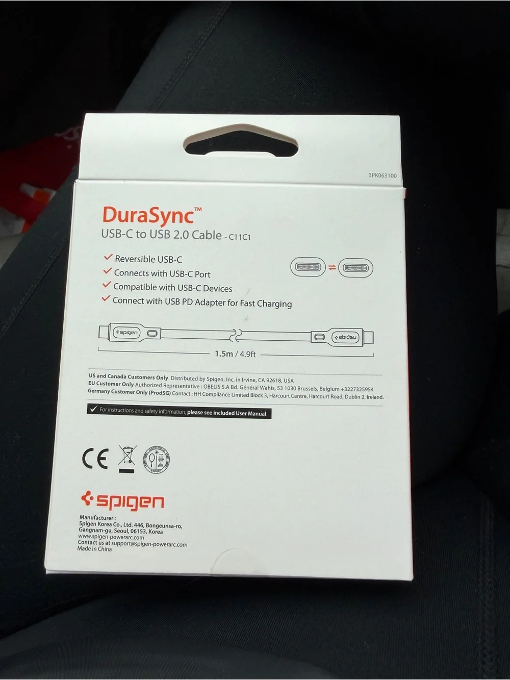 Spigen DuraSync USB-C to USB-C Cable - White